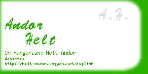 andor helt business card